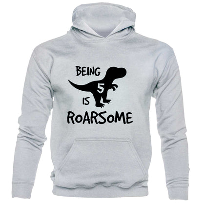 Dinosaur Roarsome Happy Birthday 5 Today 5th kids hoodie