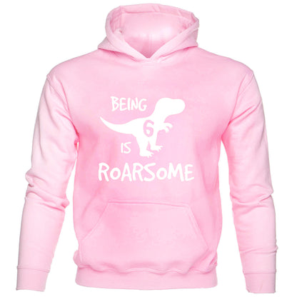 Dinosaur Roarsome Happy Birthday 6 Today 6th kids hoodie
