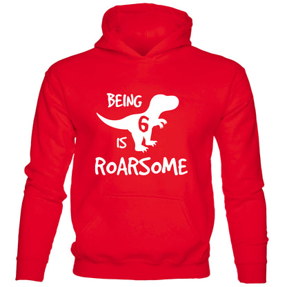Dinosaur Roarsome Happy Birthday 6 Today 6th kids hoodie