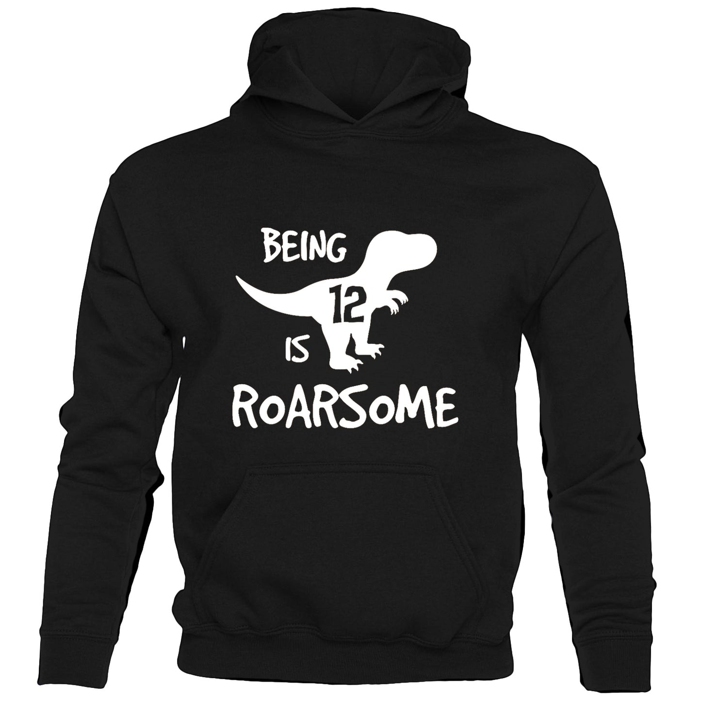 Dinosaur Roarsome Happy Birthday 12 Today 12th kids hoodie