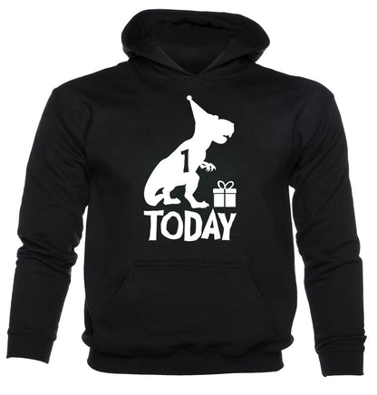 Dinosaur Happy Birthday 1 Today T-Rex Birthday Age 1 Kids Hoodie