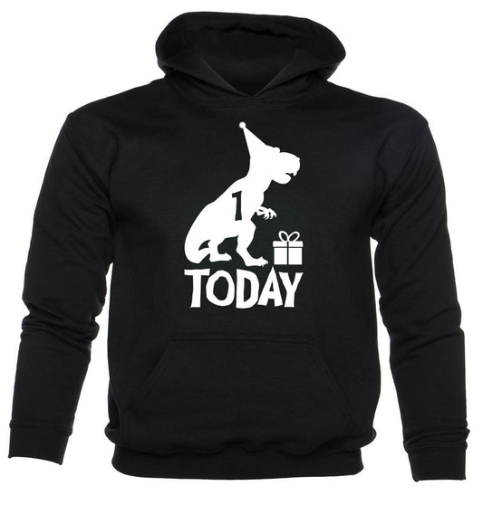 Dinosaur Happy Birthday 1 Today T-Rex Birthday Age 1 Kids Hoodie