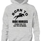 Born To Ride Horses Forced To Go To School Kids Hoodie