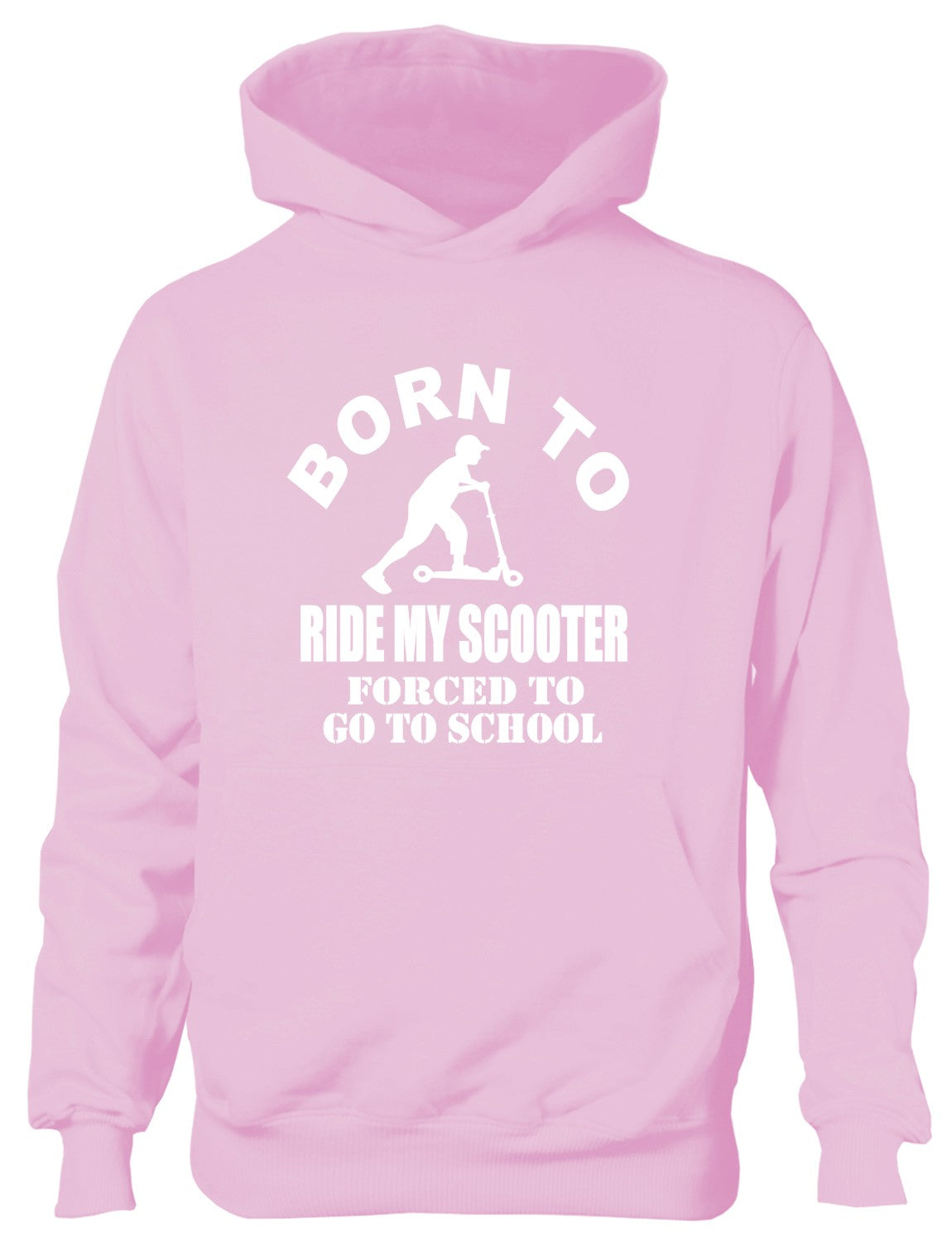 Born To Ride My Scooter Forced to Go To School Kids Hoodie