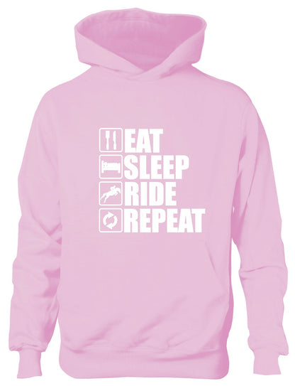 Eat Sleep Ride Repeat Horse Pony Horse Riding Kids Hoodie
