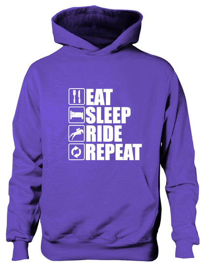 Eat Sleep Ride Repeat Horse Pony Horse Riding Kids Hoodie