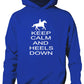 Keep Calm Heels Down Horse Riding Pony Kids Hoodie