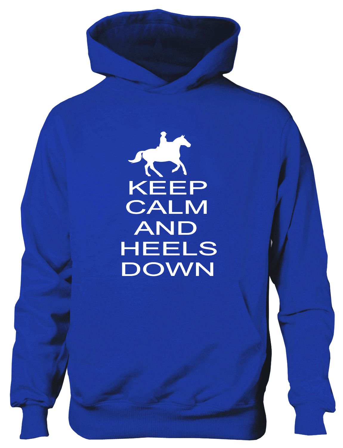 Keep Calm Heels Down Horse Riding Pony Kids Hoodie