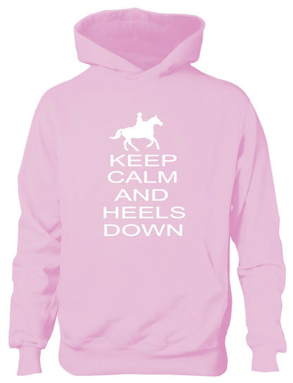 Keep Calm Heels Down Funny Horse Riding Funny Pony Kids Hoodie