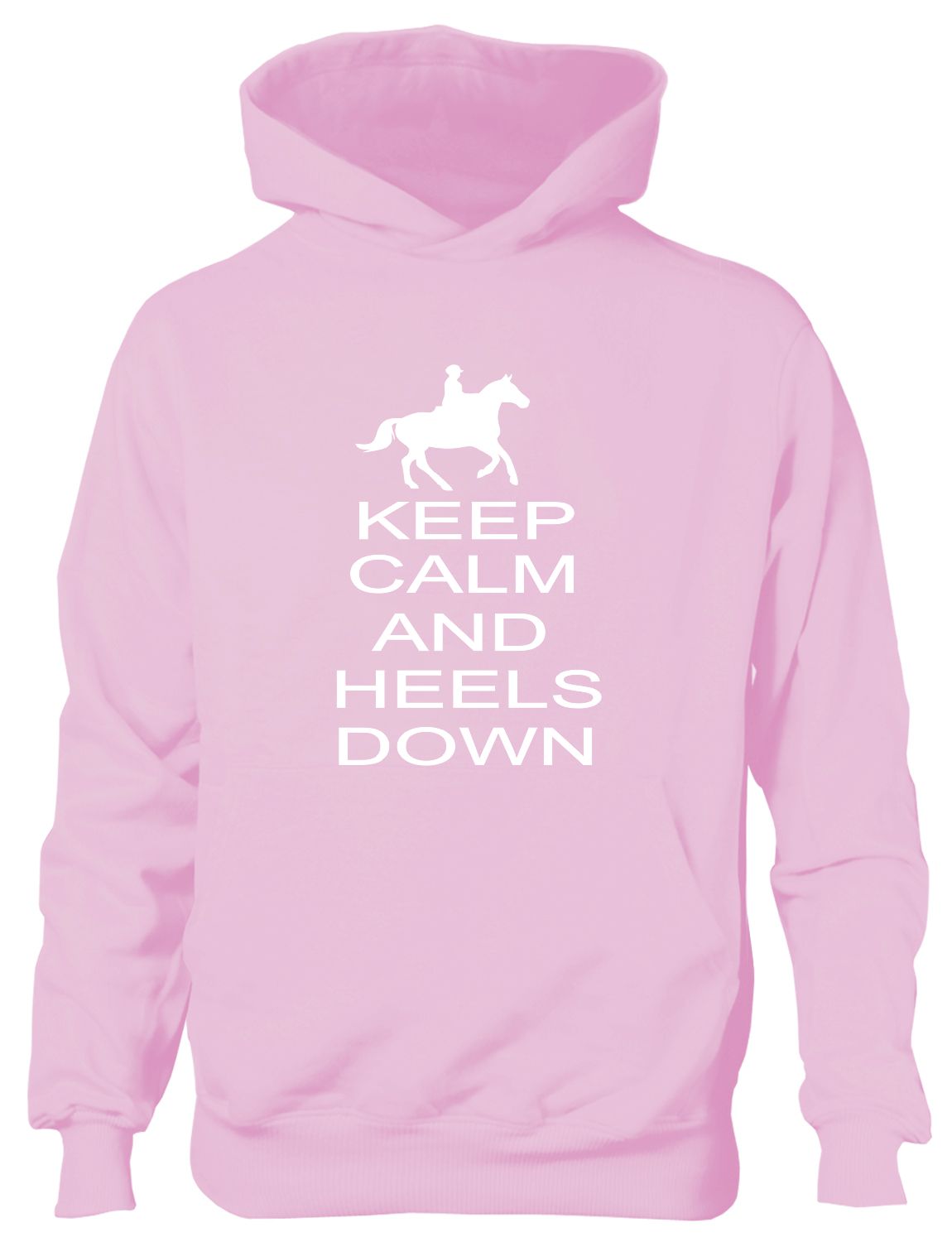 Keep Calm Heels Down Horse Riding Pony Kids Hoodie