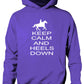 Keep Calm Heels Down Horse Riding Pony Kids Hoodie
