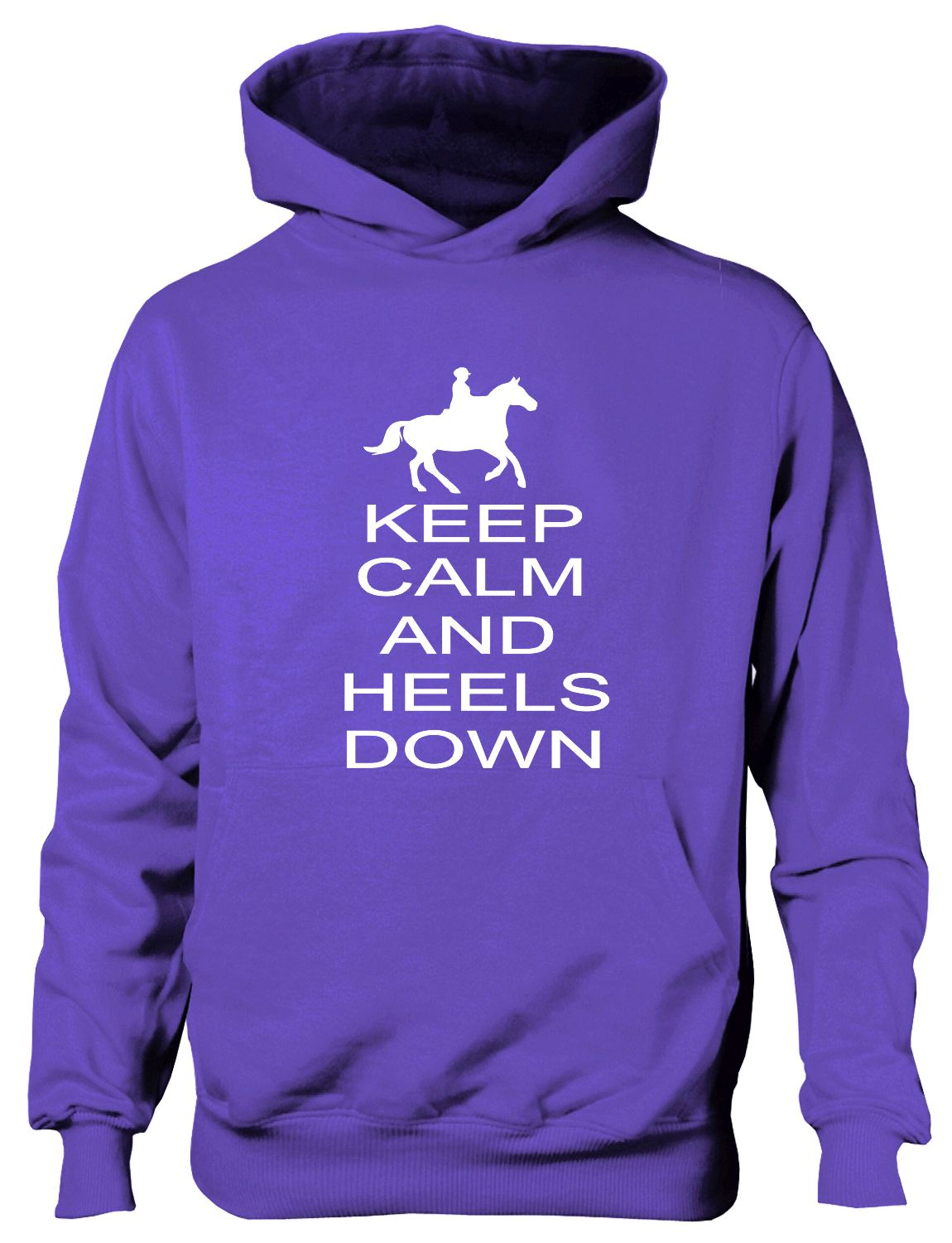 Keep Calm Heels Down Horse Riding Pony Kids Hoodie