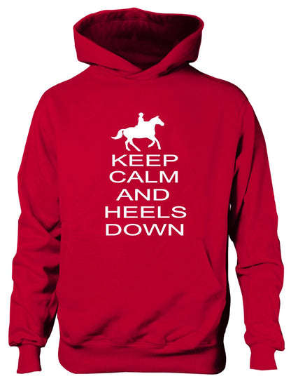 Keep Calm Heels Down Funny Horse Riding Funny Pony Kids Hoodie