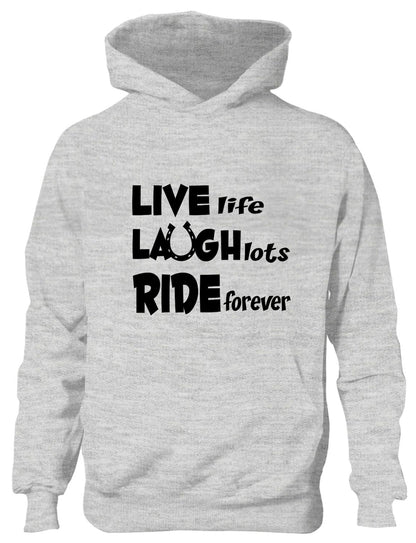 Live Laugh Ride Horse Riding Equesterian Pony Kids Hoodie