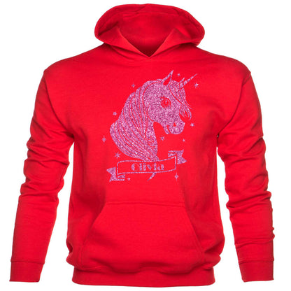 Kids Unicorn Personalised Hoodie Any Name Nickname Olivia In Pink Glitter