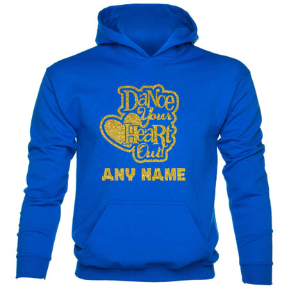 Kids Personalised Hoodie Dance Heart Out Any Name Great For Dance Schools