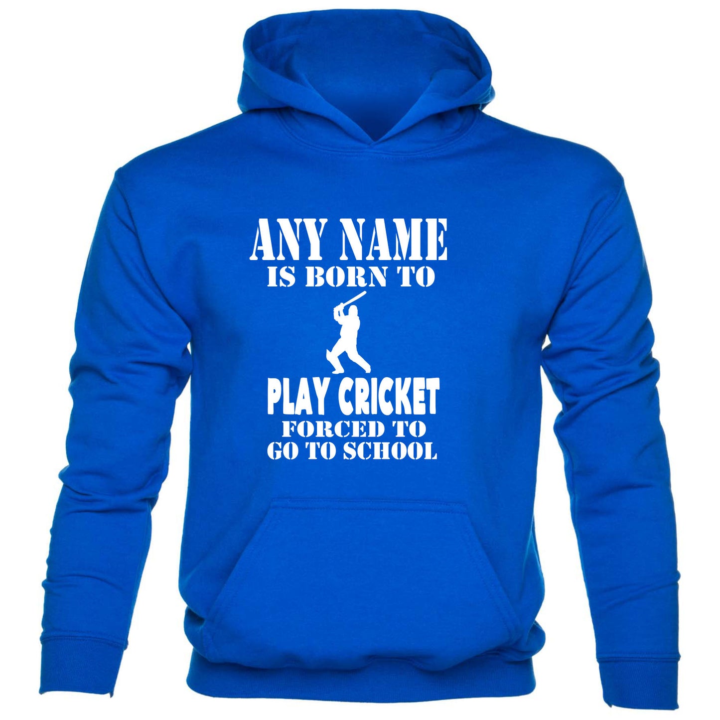 Kids Personalised Hoodie Born To Play Cricket Birthday Gift Any Name