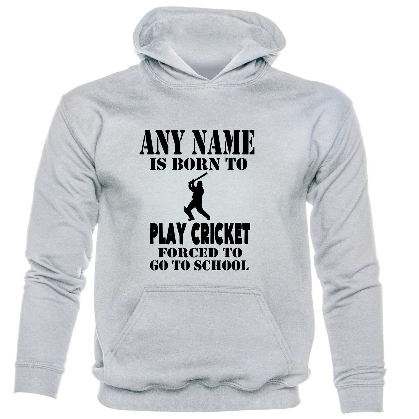Kids Personalised Hoodie Born To Play Cricket Birthday Gift Any Name