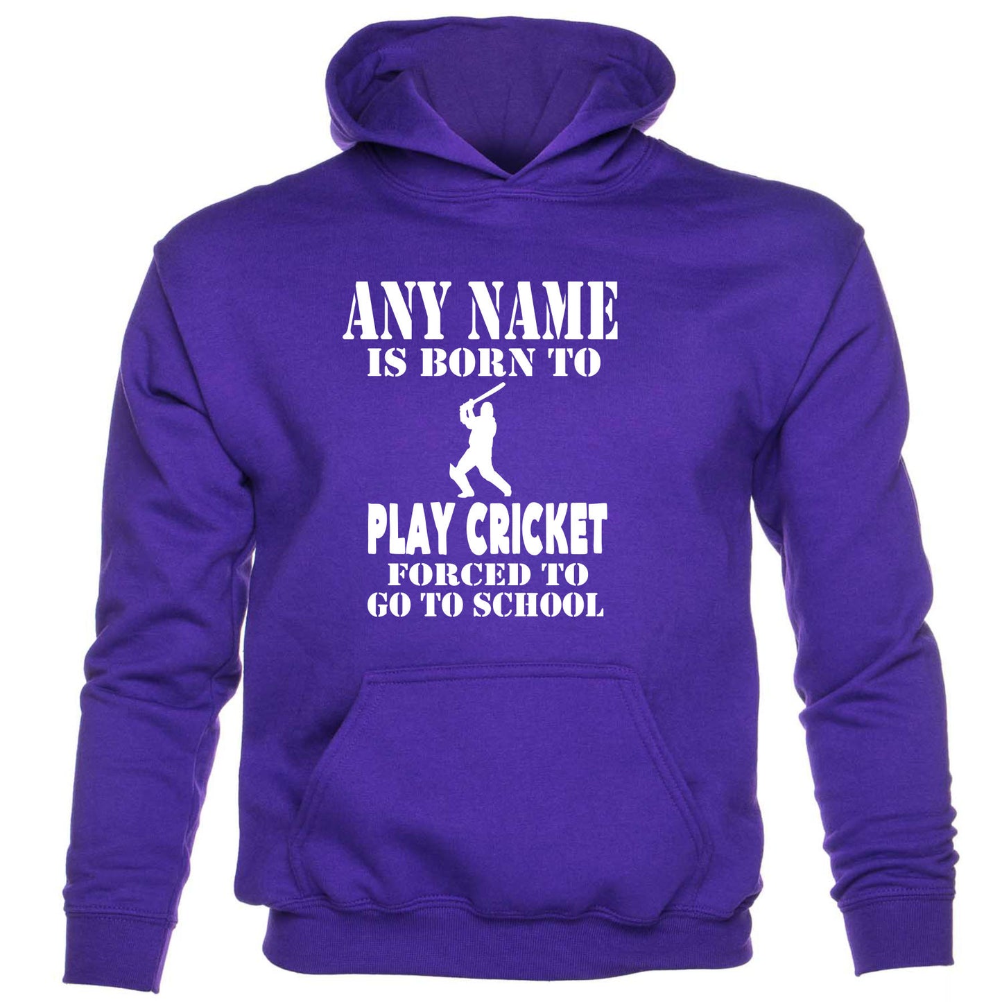 Kids Personalised Hoodie Born To Play Cricket Birthday Gift Any Name