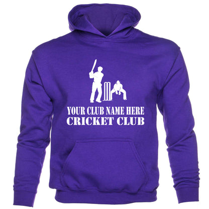 Kids Personalised Hoodie Your Club Name Here Cricket Local Sports Team Name