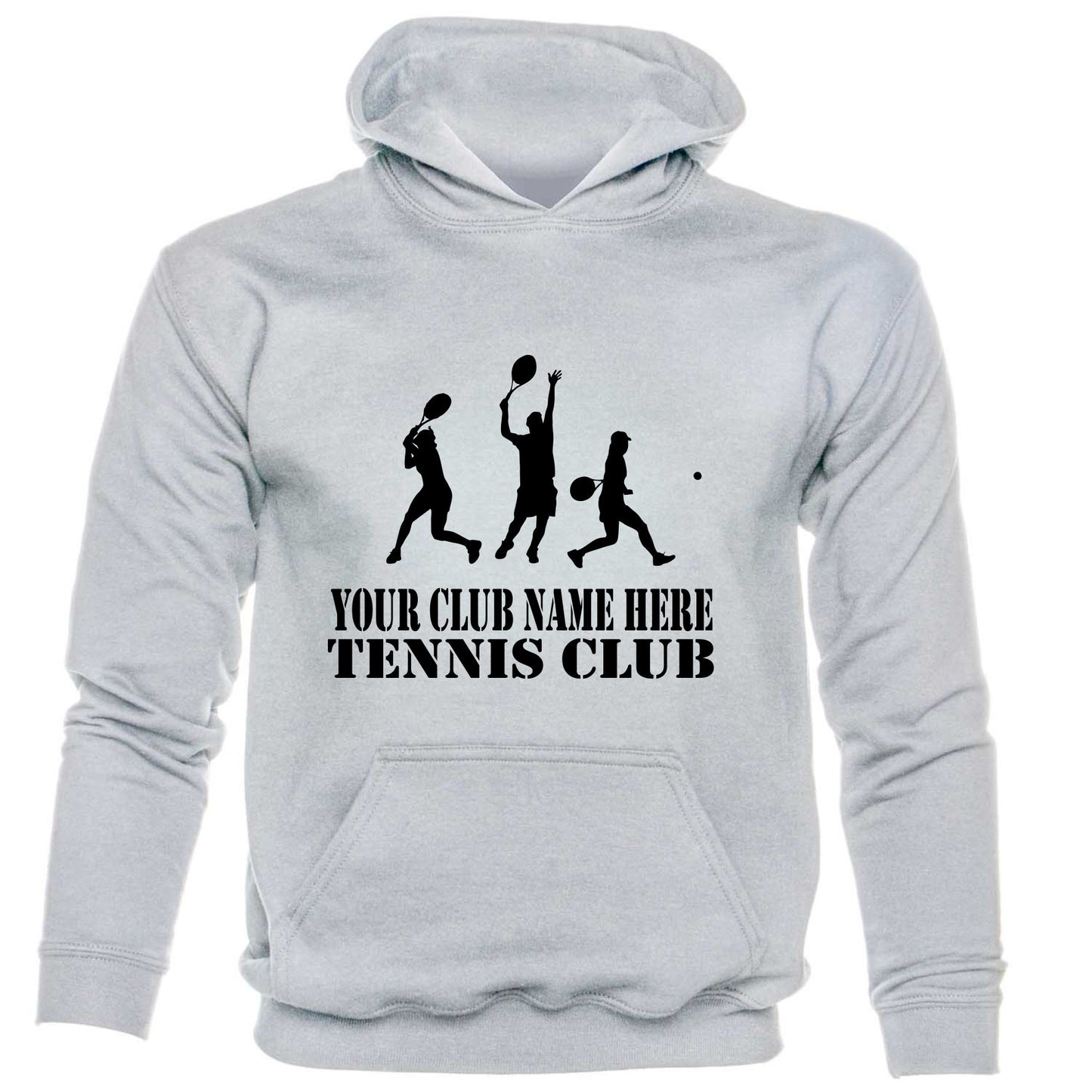 Tennis Your Club Name Here Kids Personalised Hoodie Custom With Tennis Team Name