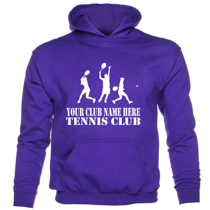 Tennis Your Club Name Here Kids Personalised Hoodie Custom With Tennis Team Name