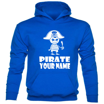 Kids Personalised Pirate Hoodie With Your Name Pirate Boys Girls