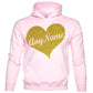 Kids Personalised Hoodie Any Name Custom Name In Gold Glitter