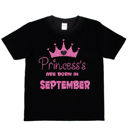 Birthday Girls T-shirt Princess's Born In September T-Shirt