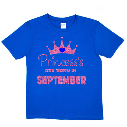 Birthday Girls T-shirt Princess's Born In September T-Shirt
