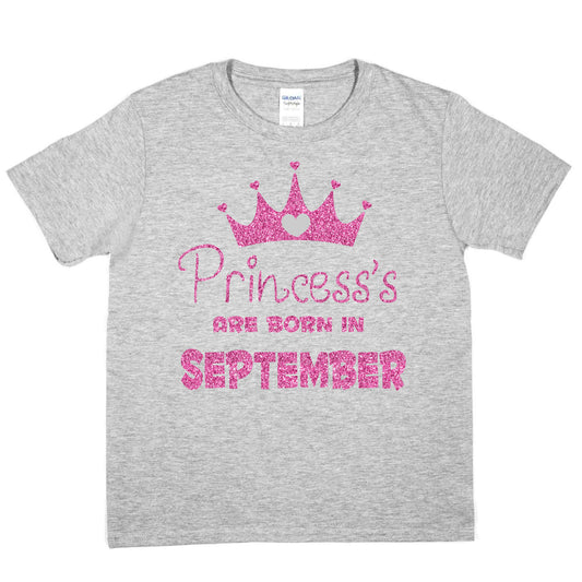 Birthday Girls T-shirt Princess's Born In September T-Shirt
