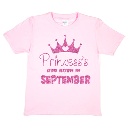 Birthday Girls T-shirt Princess's Born In September T-Shirt