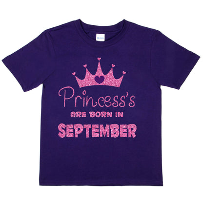 Birthday Girls T-shirt Princess's Born In September T-Shirt