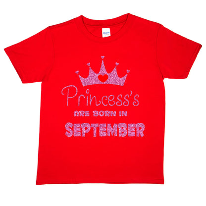 Birthday Girls T-shirt Princess's Born In September T-Shirt