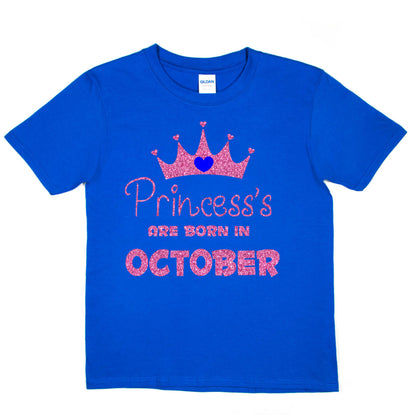 Birthday Girls T-shirt Princess's Born In October T-Shirt