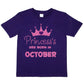 Birthday Girls T-shirt Princess's Born In October T-Shirt