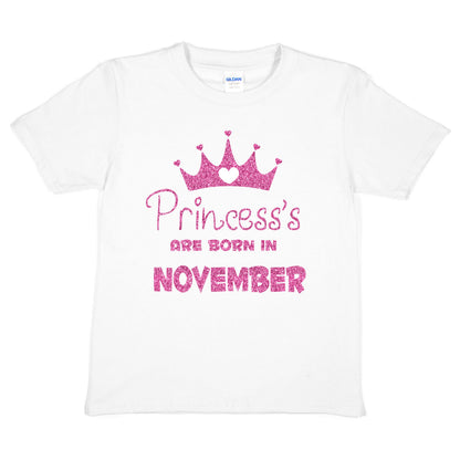 Birthday Girls T-shirt Princess's Born In November  T-Shirt