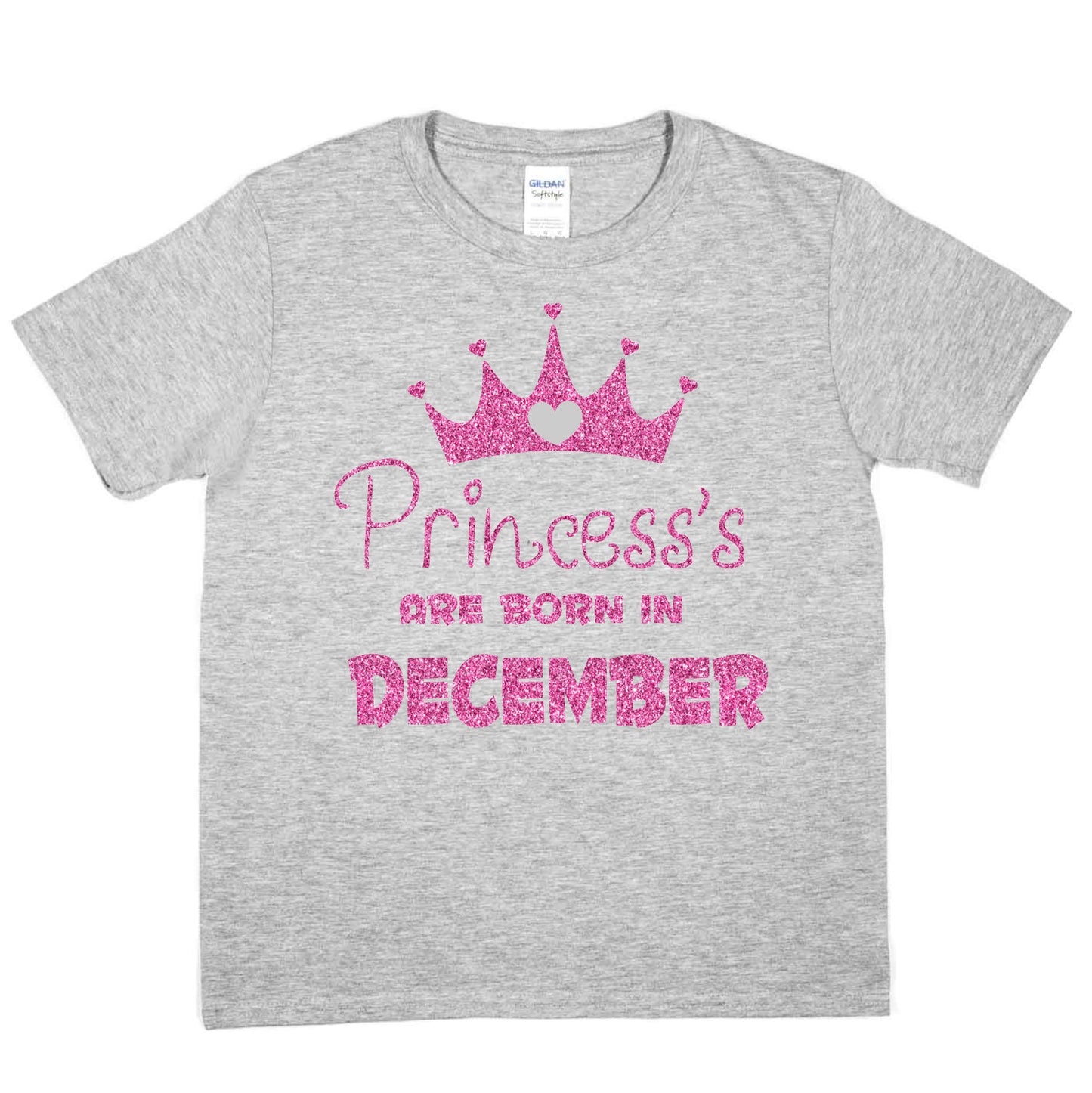Princess's Born In December Birthday Girls T-Shirt