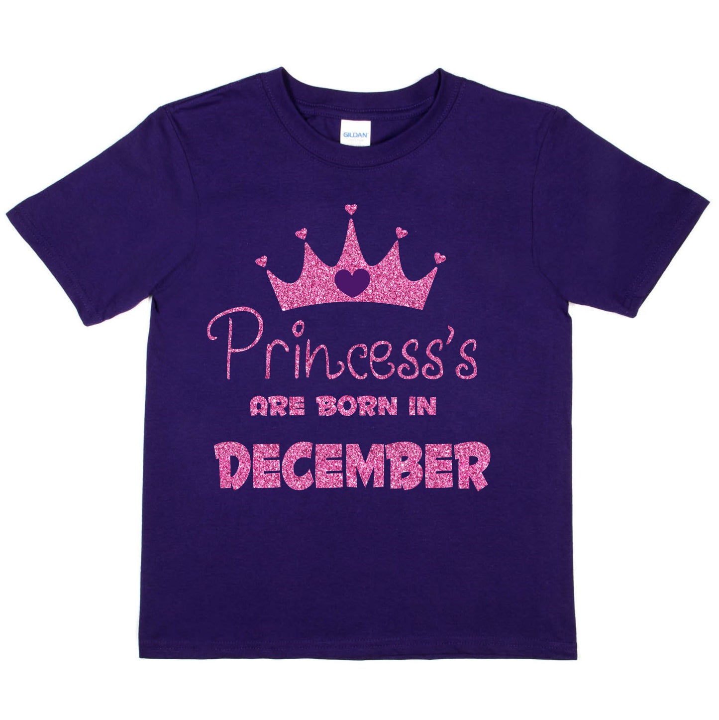Princess's Born In December Birthday Girls T-Shirt