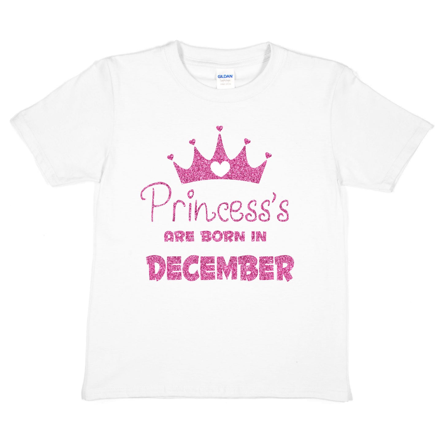 Princess's Born In December Birthday Girls T-Shirt