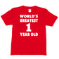 Worlds Greatest 1 Year Old 1st Birthday T-shirt