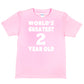 Happy Birthday Tee Age 2 Worlds Greatest 2 Year Old 2nd Birthday T-Shirt