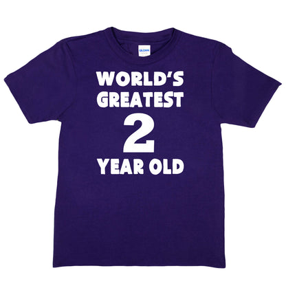 Happy Birthday Tee Age 2 Worlds Greatest 2 Year Old 2nd Birthday T-Shirt