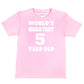 5th Birthday T-shirt  Worlds Greatest 5 Year Old Happy Birthday Tee Age 5 Gift