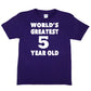 5th Birthday T-shirt  Worlds Greatest 5 Year Old Happy Birthday Tee Age 5 Gift