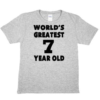 Happy Birthday Tee Age 7  7th Birthday T-Shirt  Worlds Greatest 7 Year Old