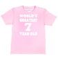 Happy Birthday Tee Age 7  7th Birthday T-Shirt  Worlds Greatest 7 Year Old
