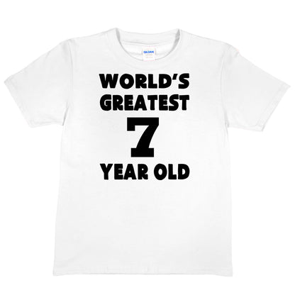 Happy Birthday Tee Age 7  7th Birthday T-Shirt  Worlds Greatest 7 Year Old