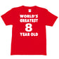 Worlds Greatest 8 Year Old 8th Birthday T-shirt Happy Birthday Tee Age 8 Gift
