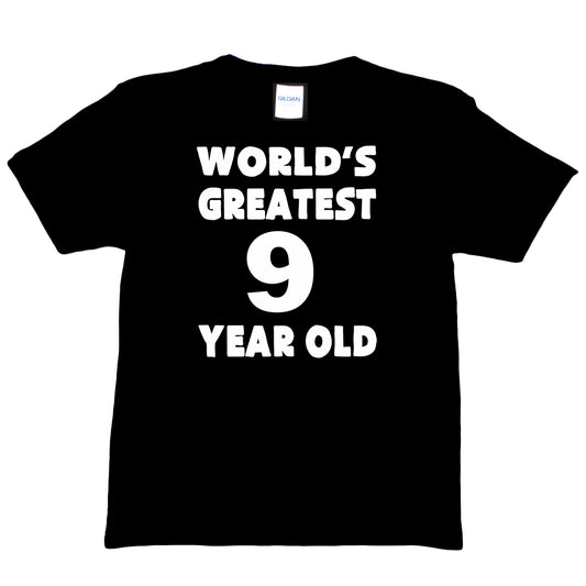Happy Birthday Tee Age 9 Gift  Worlds Greatest 9 Year Old 9th Birthday T-shirt